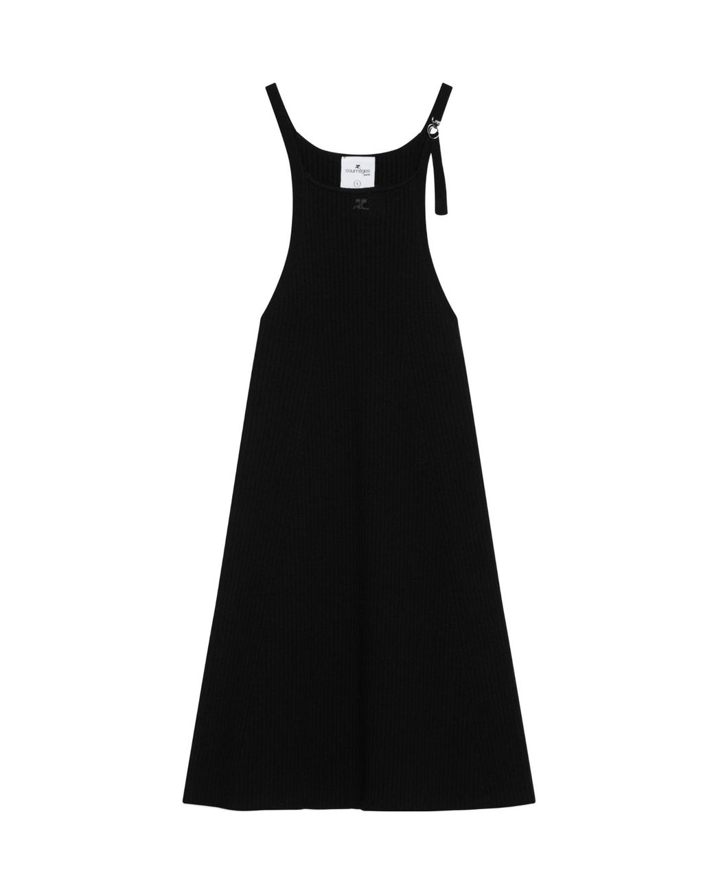 Courreges Black Ribbed Mini Dress