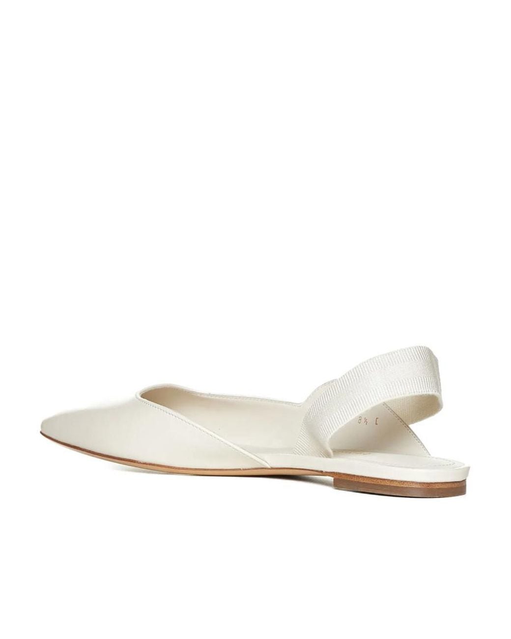 Ferragamo White Vara Ballet Flats With Exposed Heels