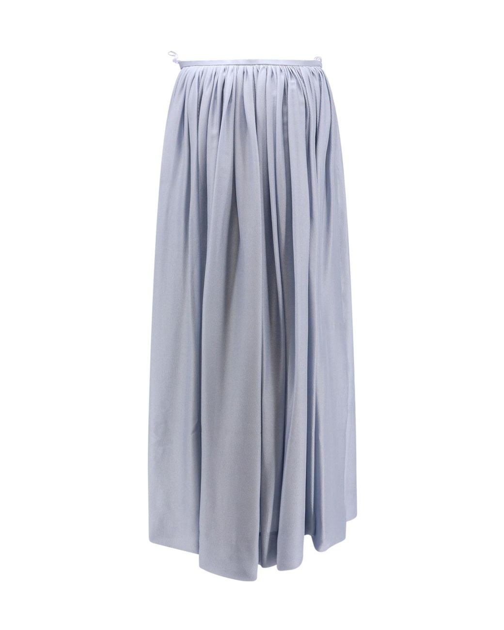 Giorgio Armani Blue Ruched Satin Maxi Skirt