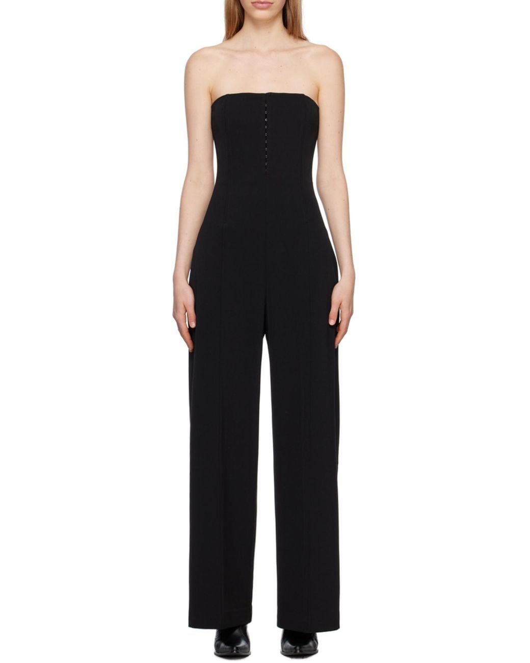 Acne Blue Corset Strapless Jumpsuit