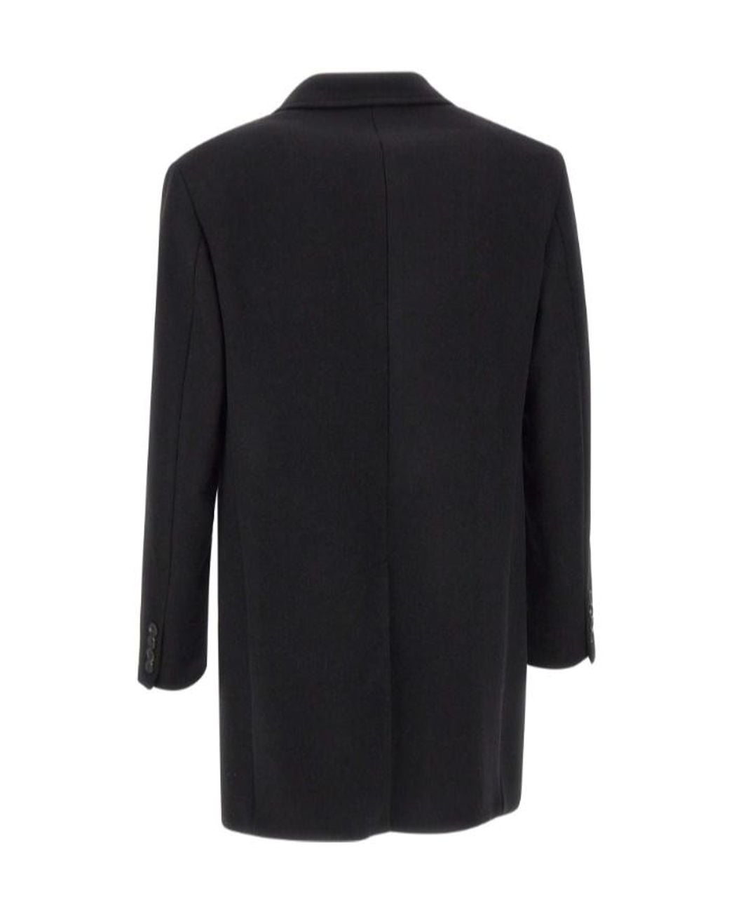 Manuel Ritz Black Single-Breasted Tailored Coat for men