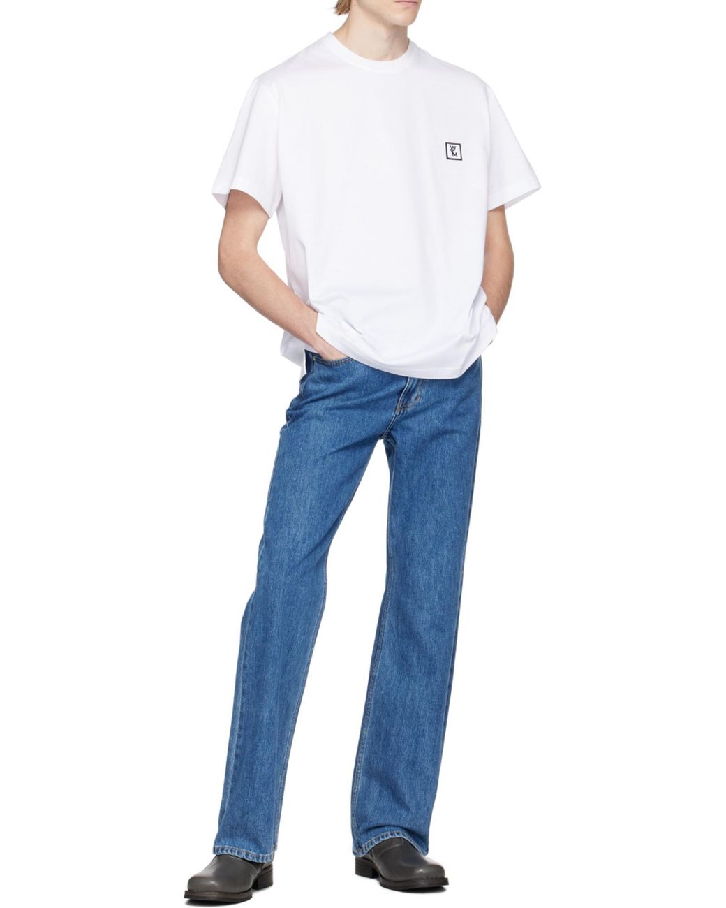 Wooyoungmi White Logo-Patch T-Shirt for men