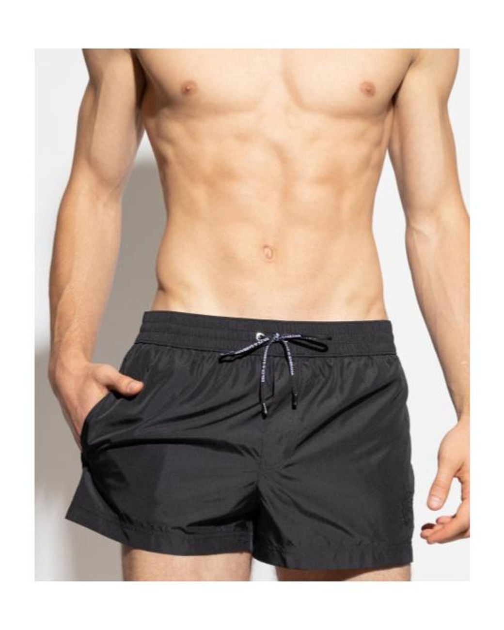 Dolce & Gabbana Black Elastic Waist Swim Boxer Shorts for men