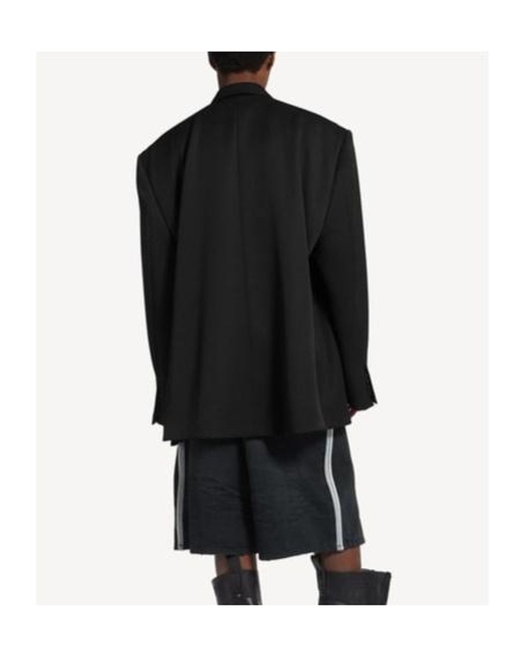 Balenciaga Black Double-Breasted Oversized Blazer for men