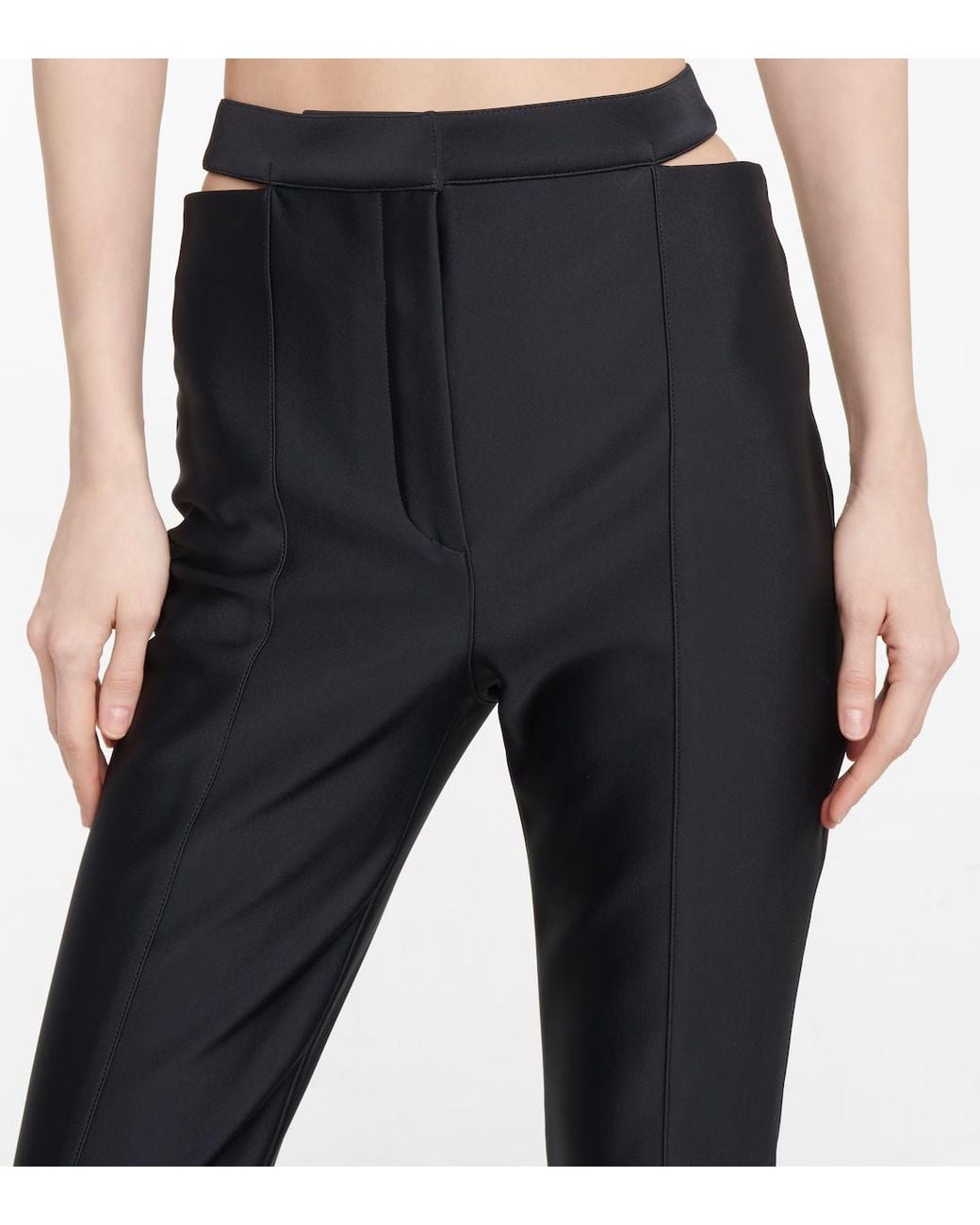 Mugler Black Lace-Up Trouser Pants