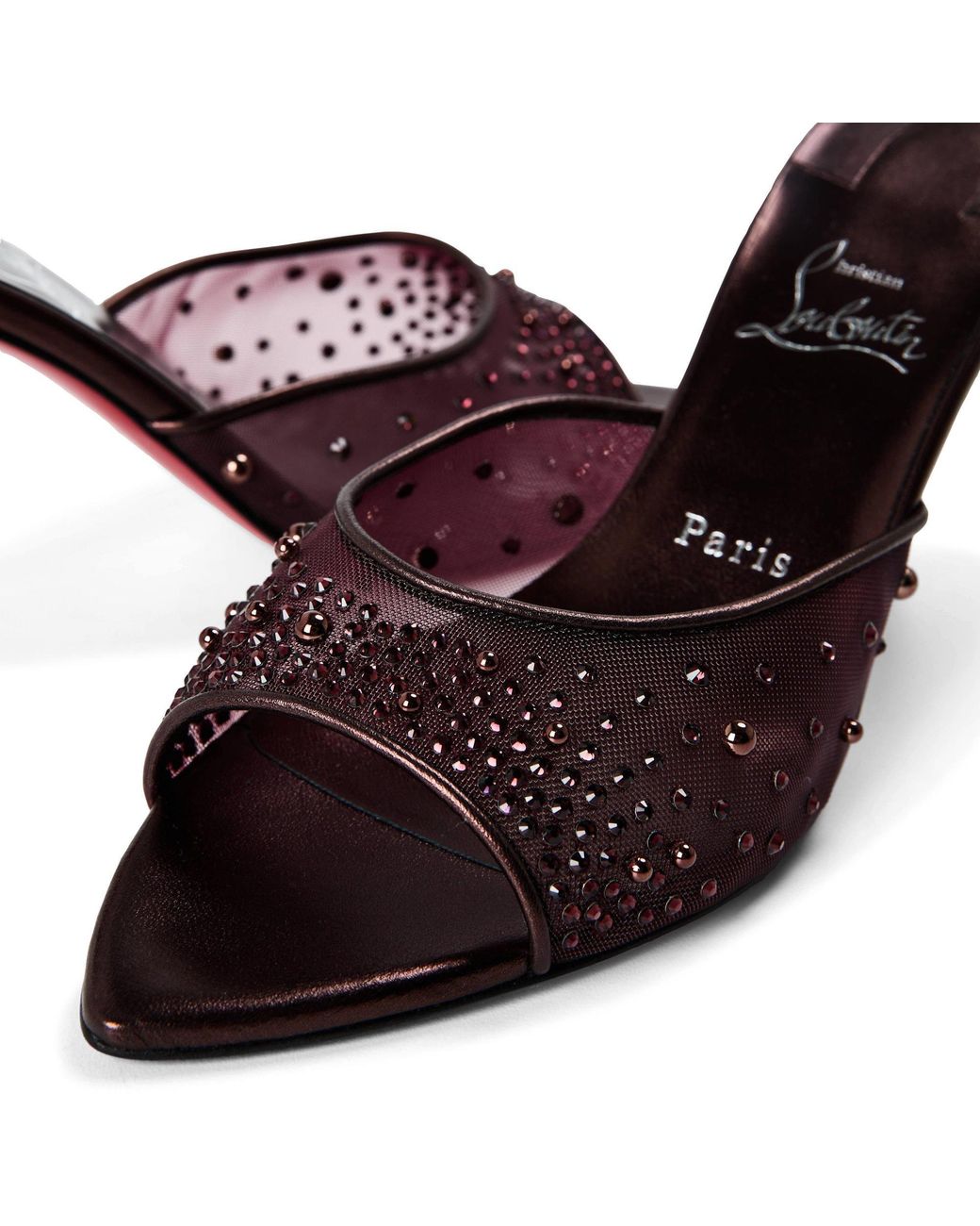 Christian Louboutin Brown Simple High-Heeled Slippers