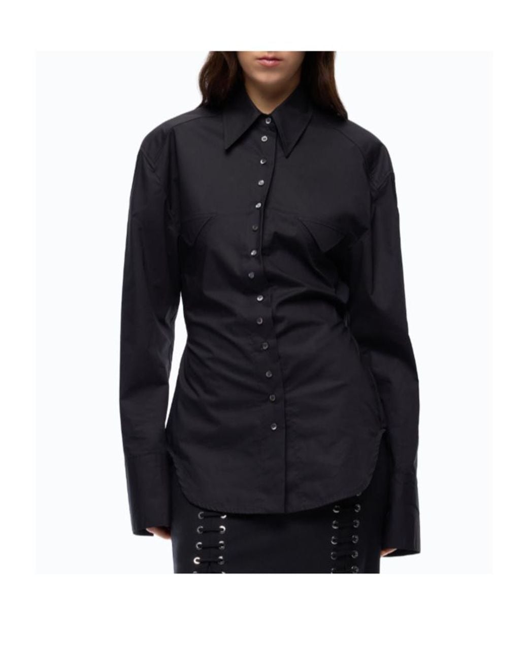 Pinko Black Slim-Fit Drawstring Shirt