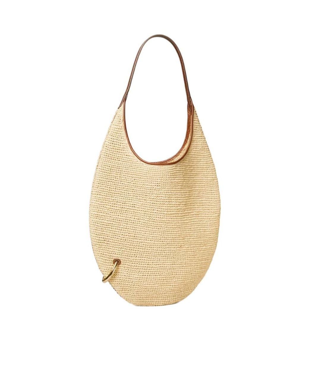 Tory Burch Natural Pierced Soft Straw Bag