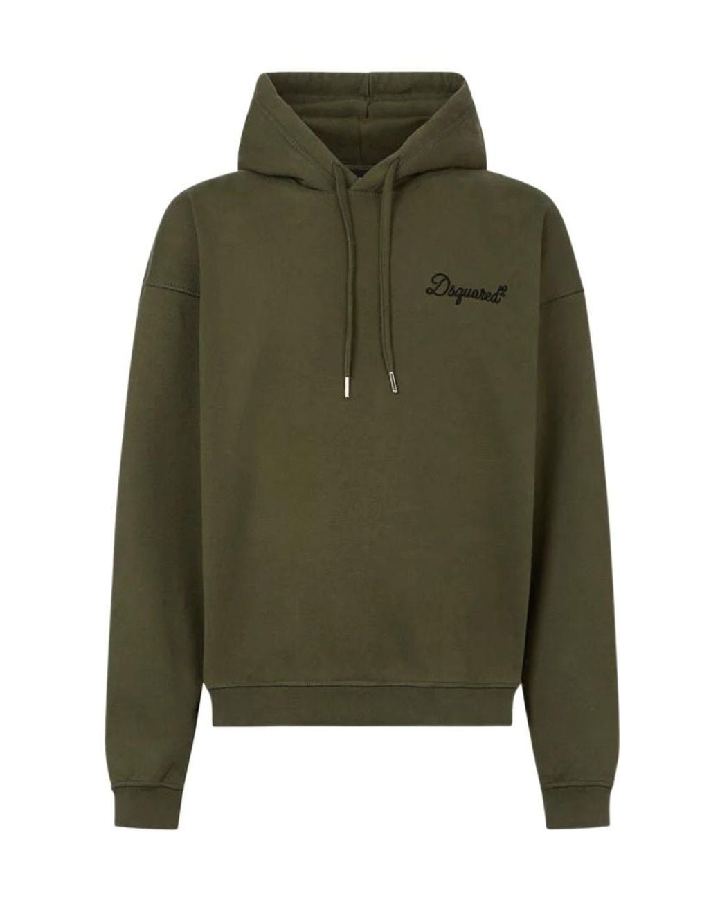 DSquared² Green Logo Embroidered Hoodie for men