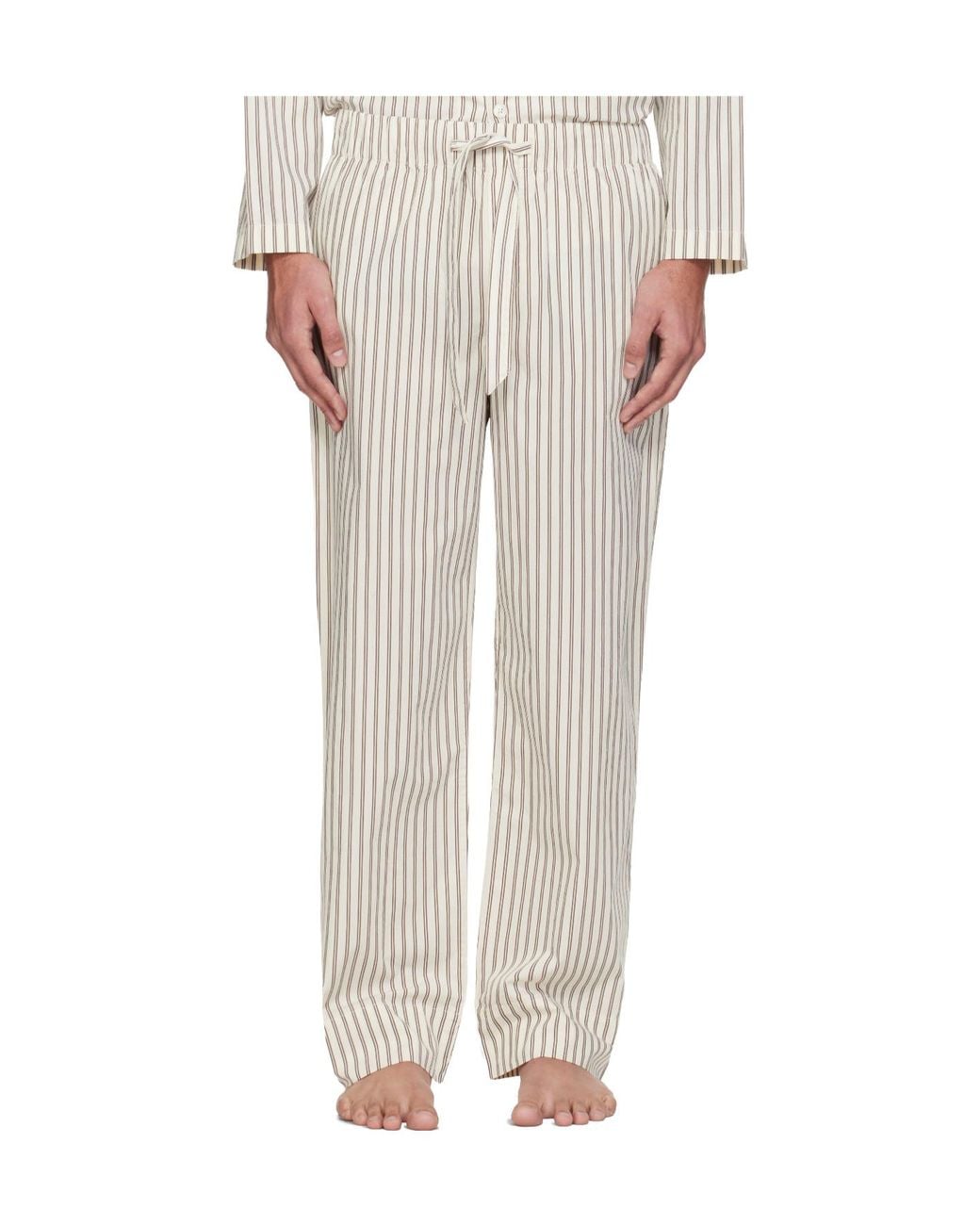 Tekla White Drawstring Pajama Pants for men