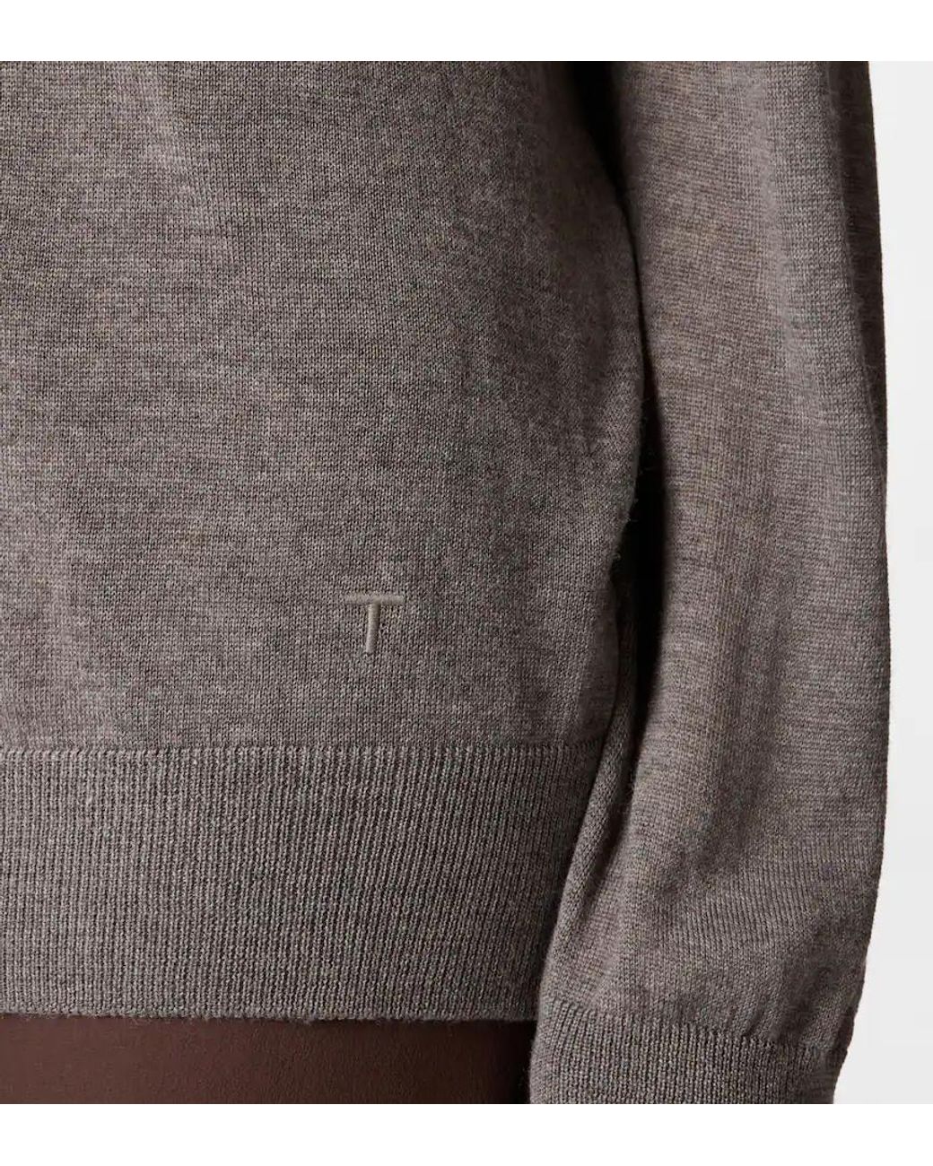 Tod's Gray Wool Long-Sleeved Pullover