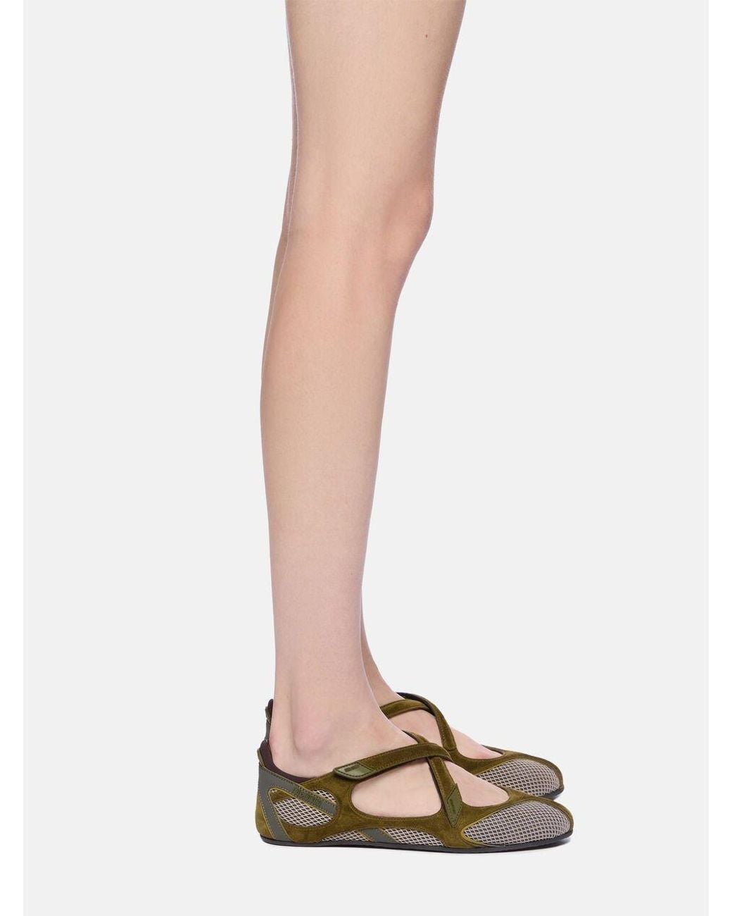 The Attico Green The Floor 01 Ballerina Flats