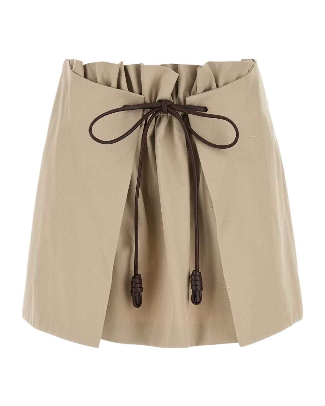 Loewe Natural Drawstring Mini Skirt