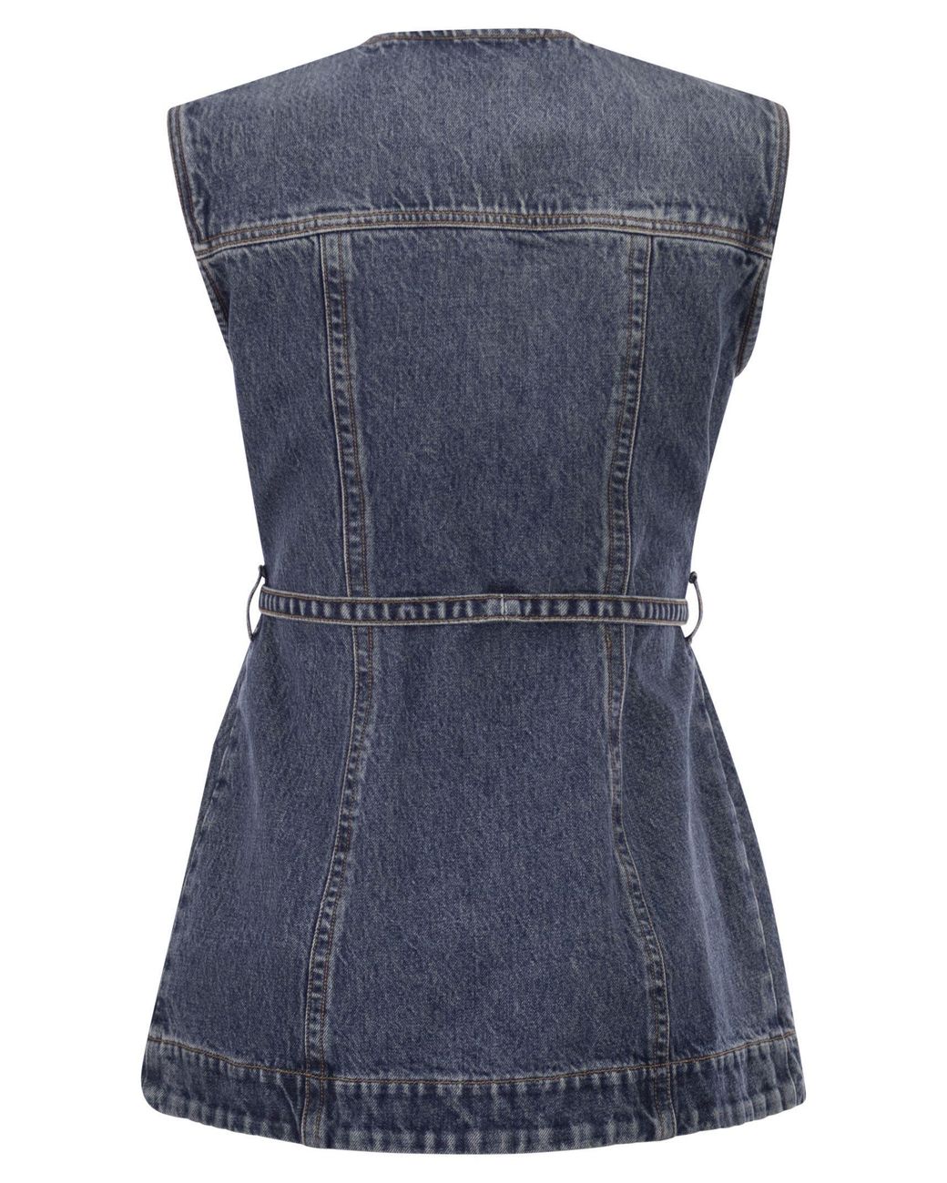 Sportmax Blue Spddominio Denim Sleeveless Top