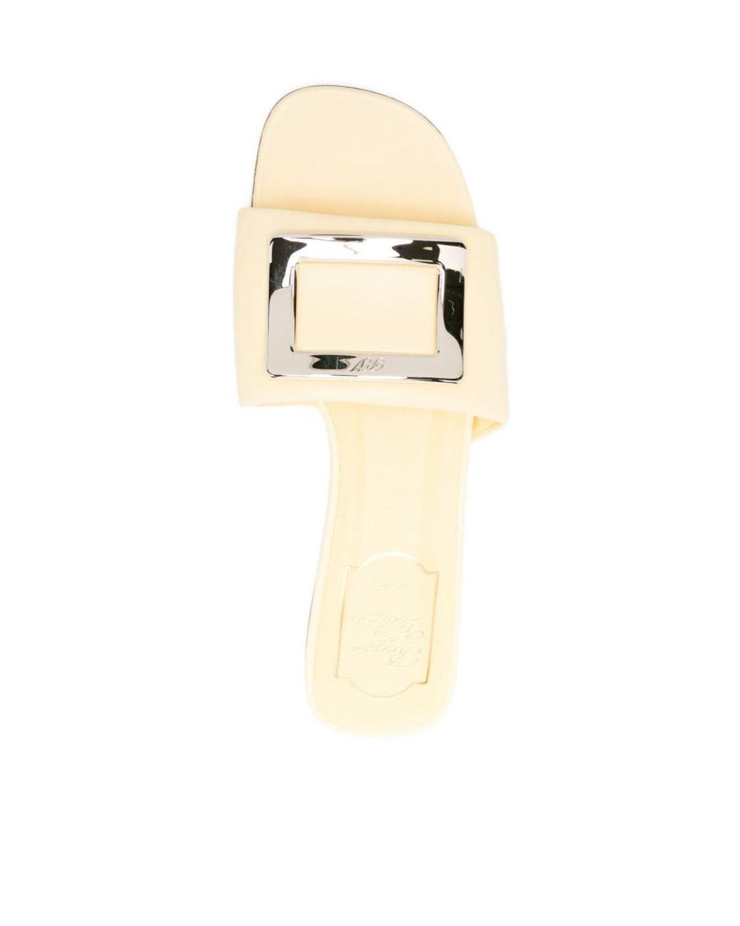 Roger Vivier White Round-Toe Flat Slippers