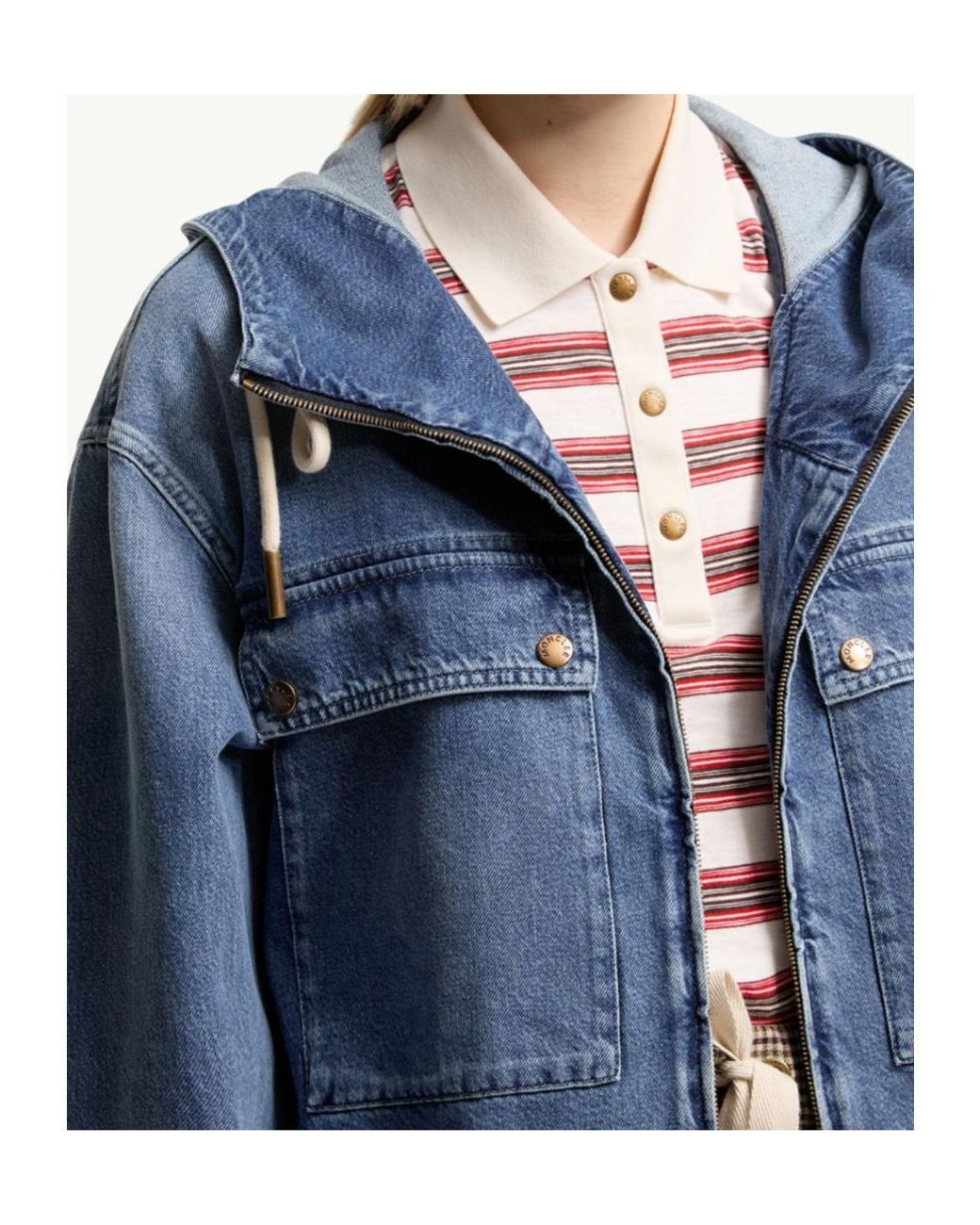 Moncler Blue Ecrevisse 3-In-1 Denim Down Jacket