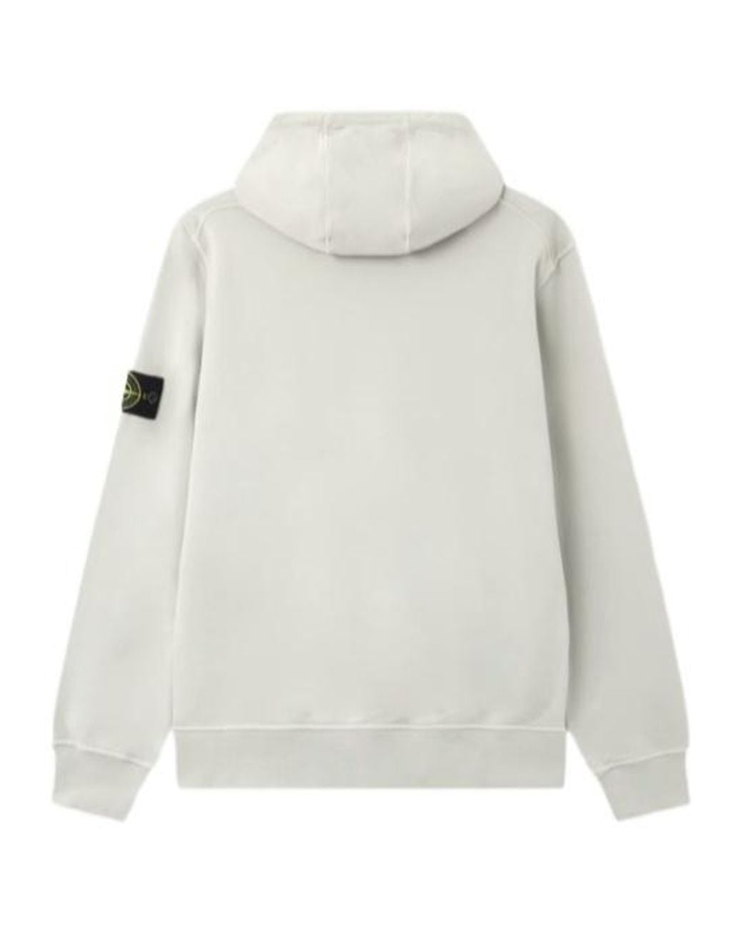 Stone Island White Logo Patch Drawstring Hoodie for men