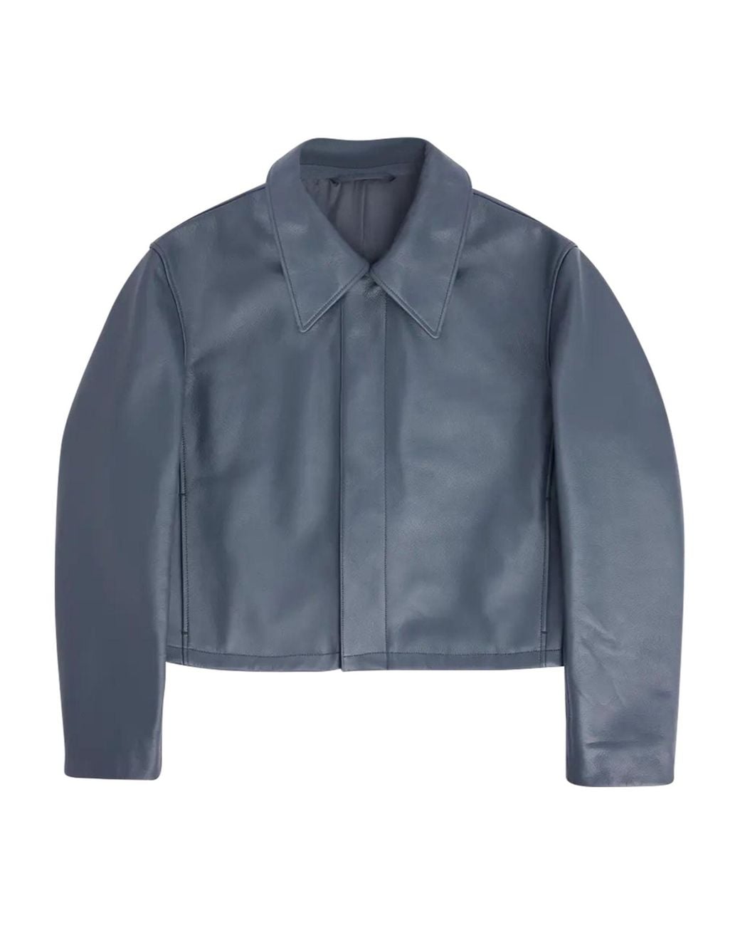 Lemaire Blue Boxy Cropped Jacket