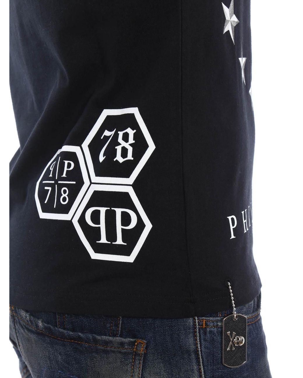 Philipp Plein Blue Logo T-Shirt for men