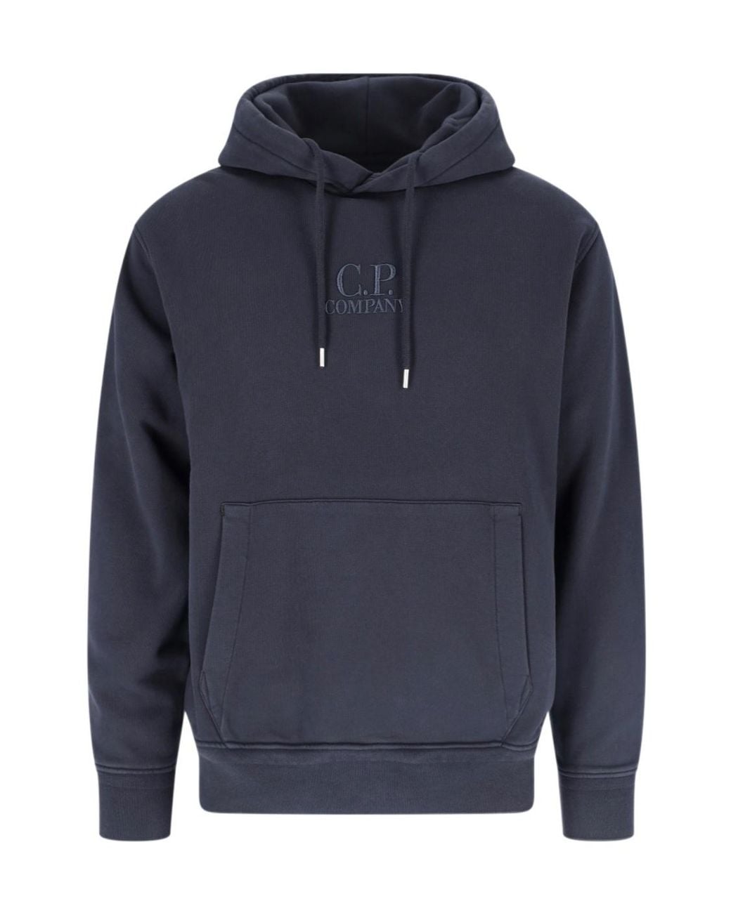 C P Company Black Logo Hoodie for men