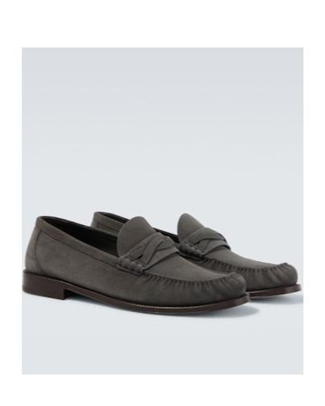 Brunello Cucinelli Black Suede Penny Loafers for men