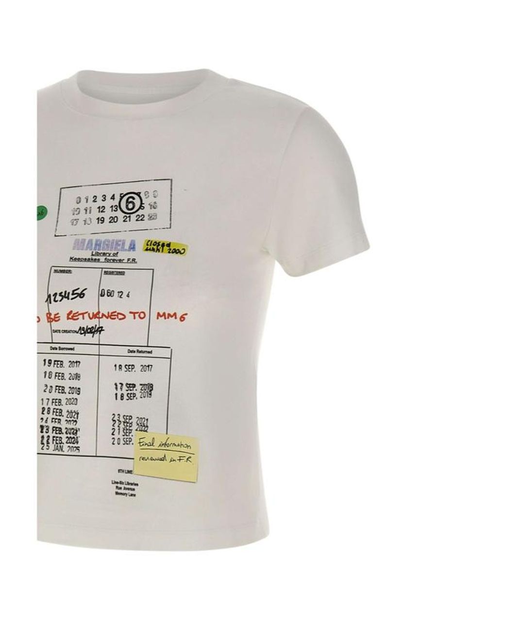MM6 by Maison Margiela White Graphic Print Crewneck T-Shirt