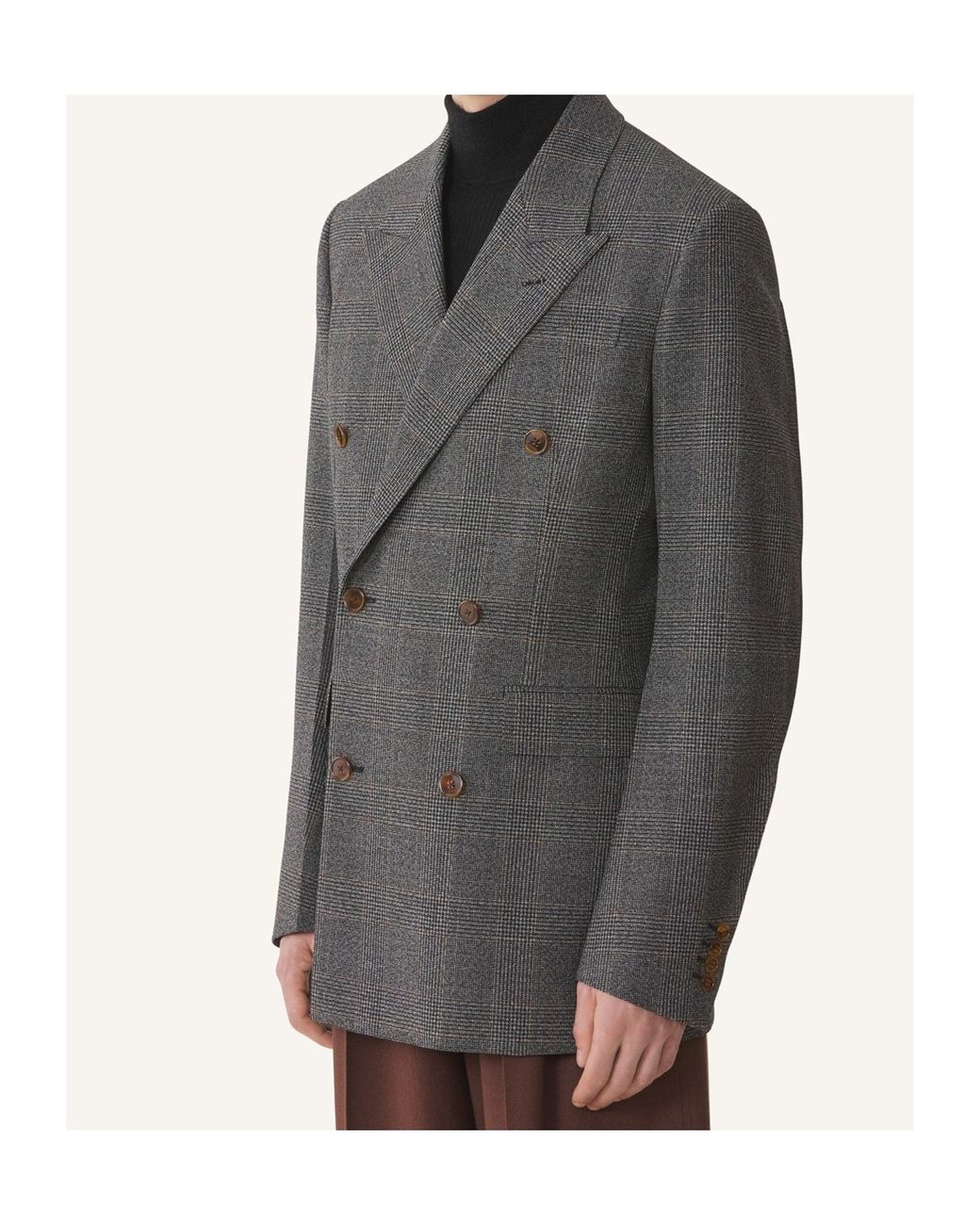Lanvin Gray Prince Of Wales Wool Jacket for men