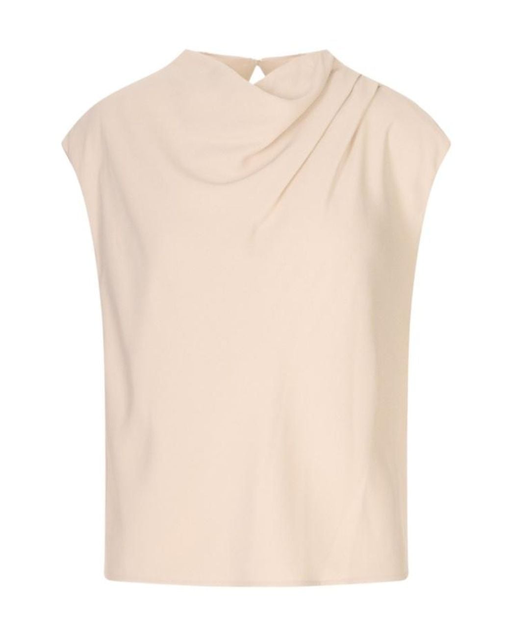Agnona Natural Draped Sleeveless Top