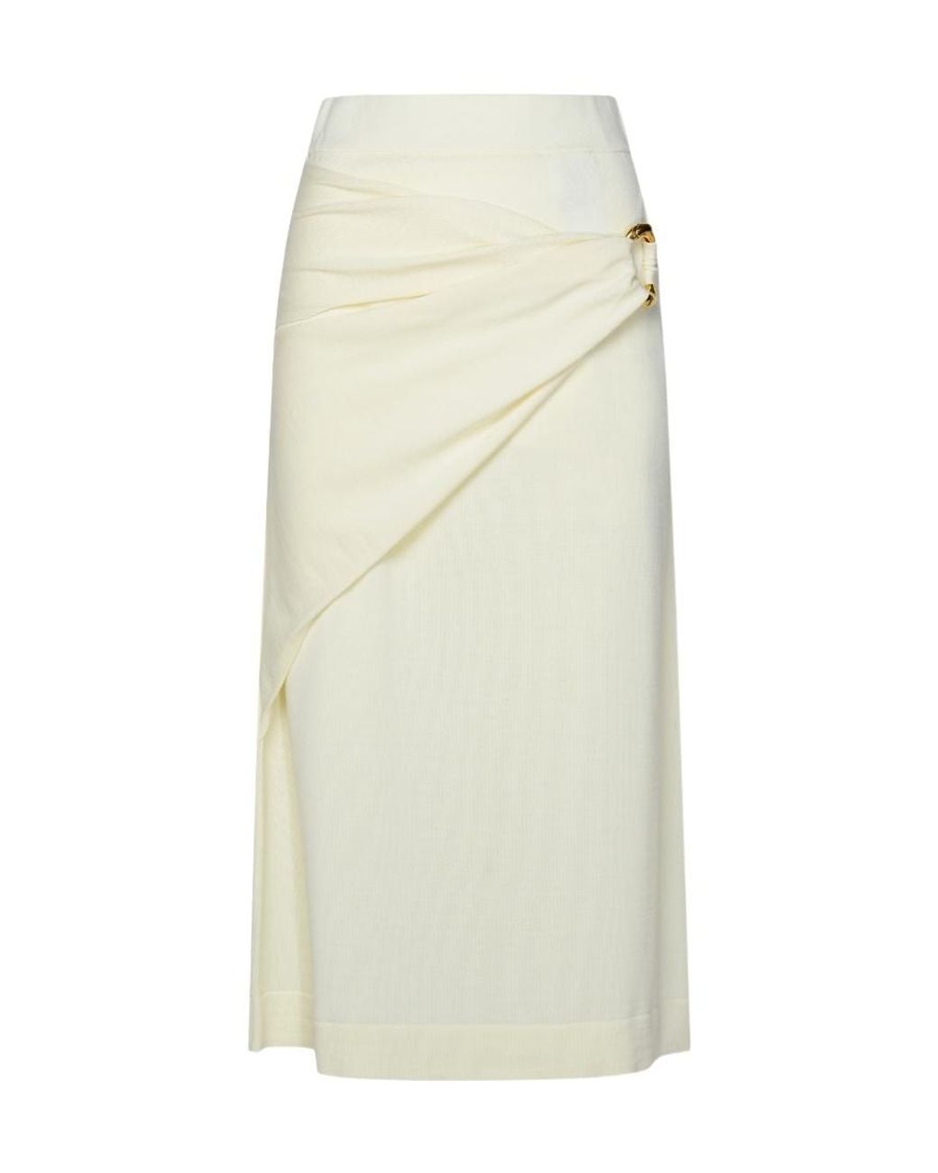 Jil Sander White Layered Effect Knitted Midi Skirt