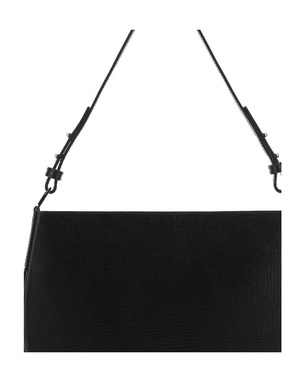 BY FAR Issa Logo Plaque Shoulder Bag in Black | Lyst