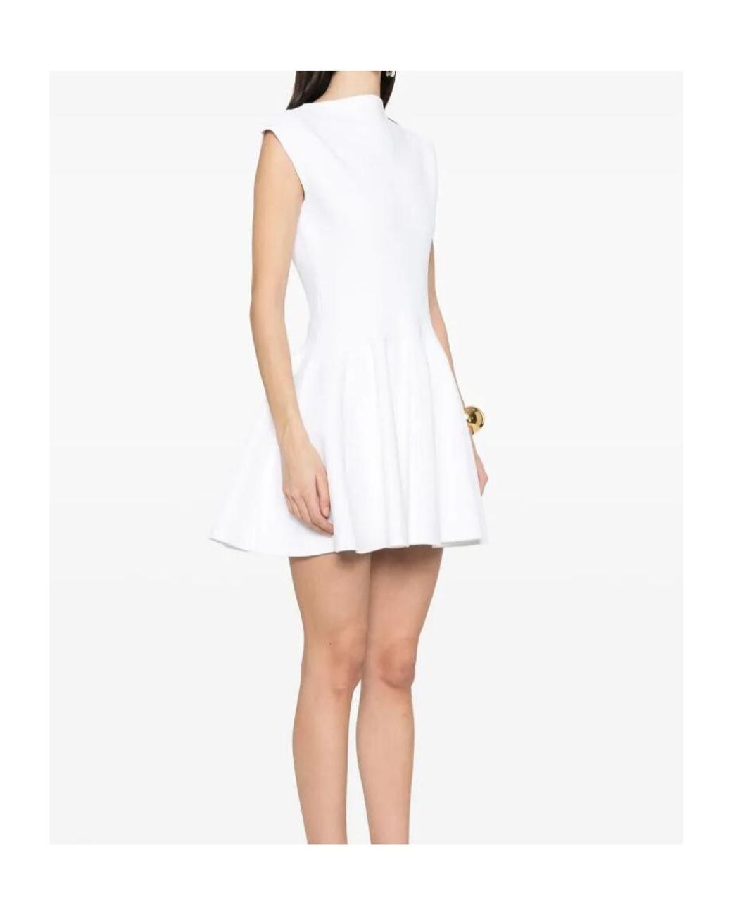 Alaïa White Alaïa Flared Mini Dress