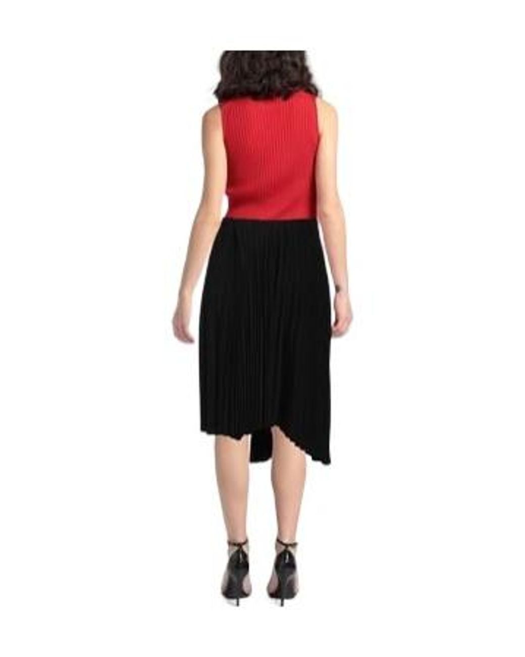 Saint Laurent Red Simple Pleated Skirt