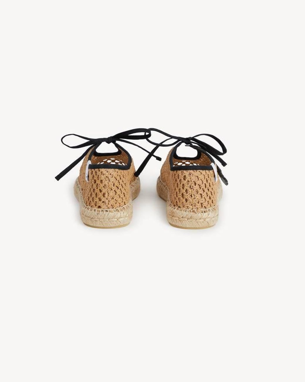 KENZO Brown Woven Lace-Up Espadrilles