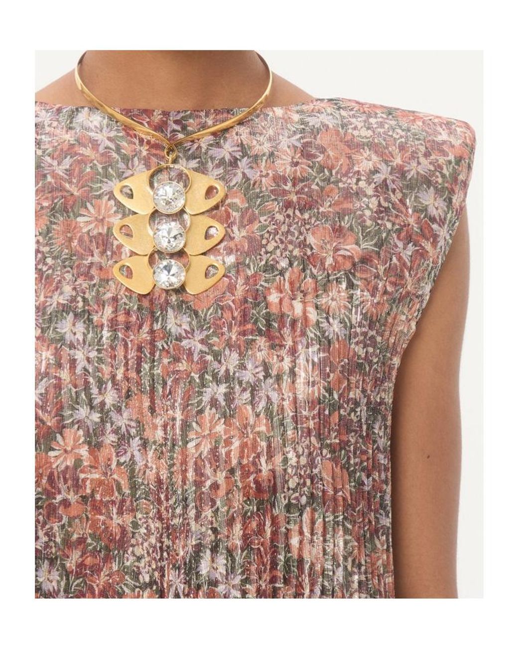 Valentino Brown Pleated Midi Dress