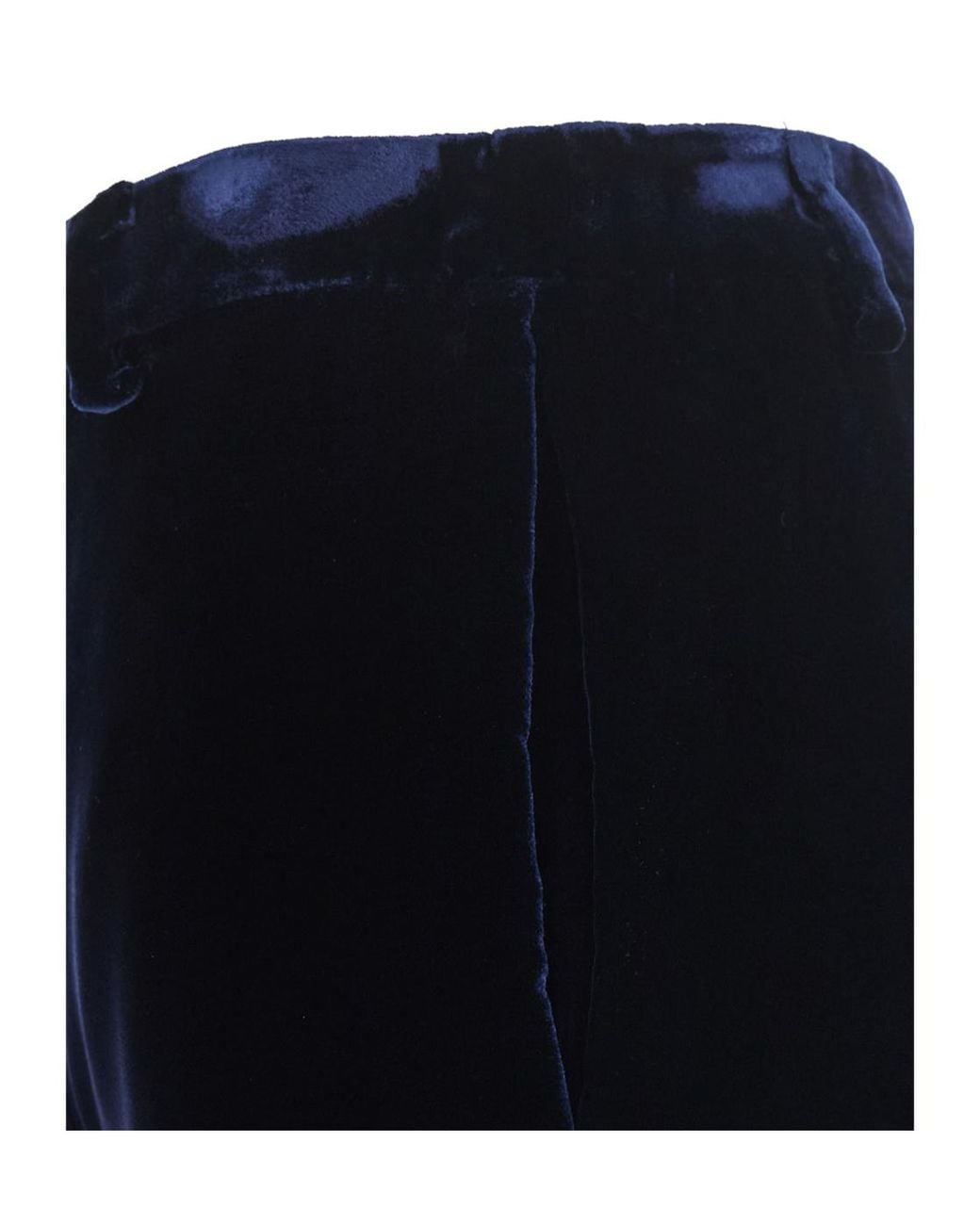 Emporio Armani Blue High-Waist Velvet Pants
