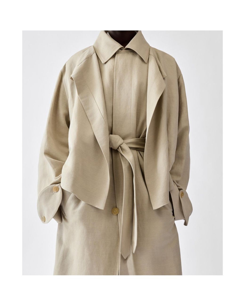 Jacquemus Natural Long-Sleeved Trench Coat