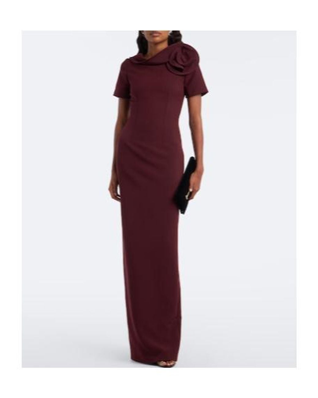 Roland Mouret Purple Mid-Sleeve Knee-Length Dress