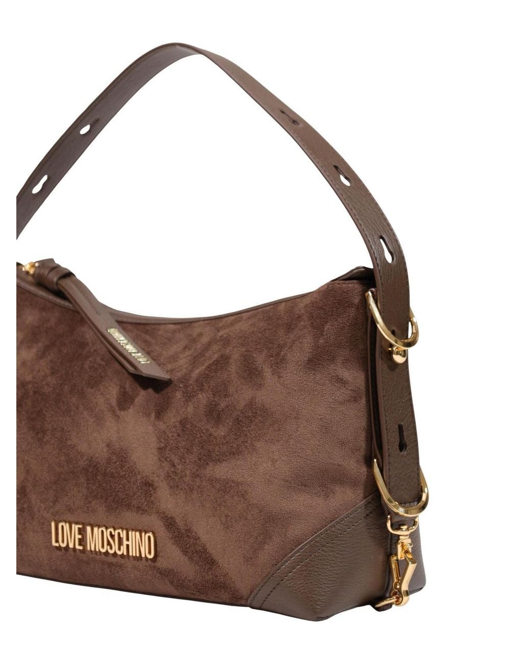 Moschino Brown Zippered Shoulder Bag