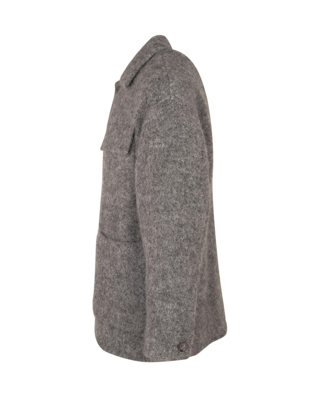 Dolce & Gabbana Gray Long-Sleeved Button-Up Jacket for men