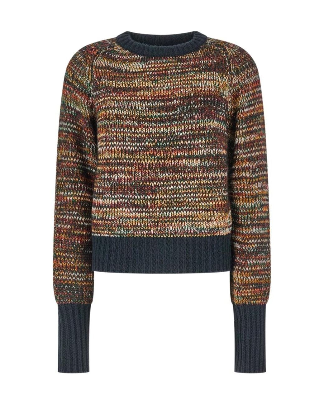 Iceberg Brown Marled-Knit Crew-Neck Sweater