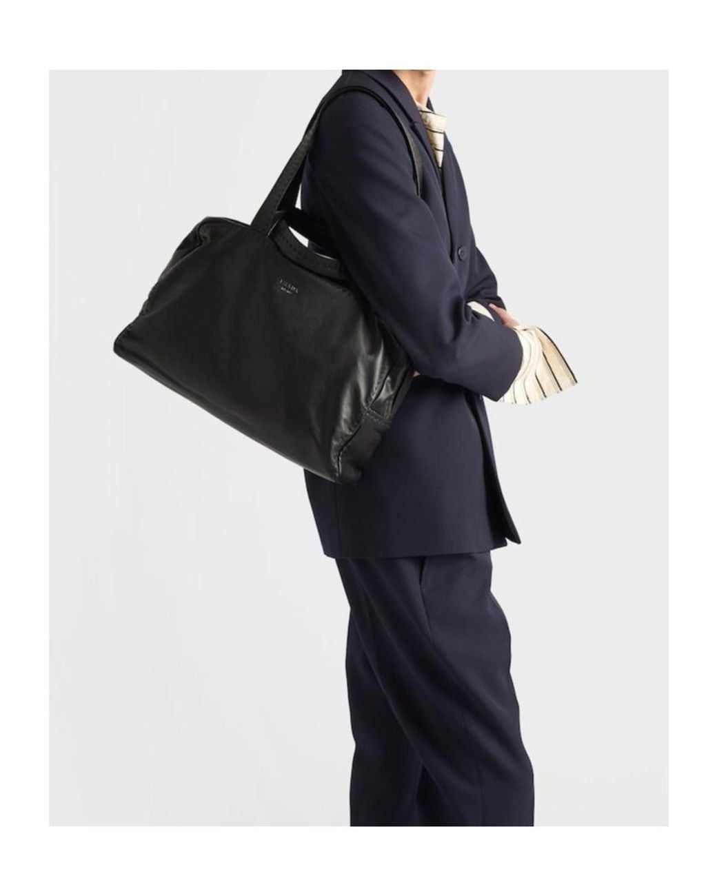 Prada Black Nappa Leather Work Bag for men