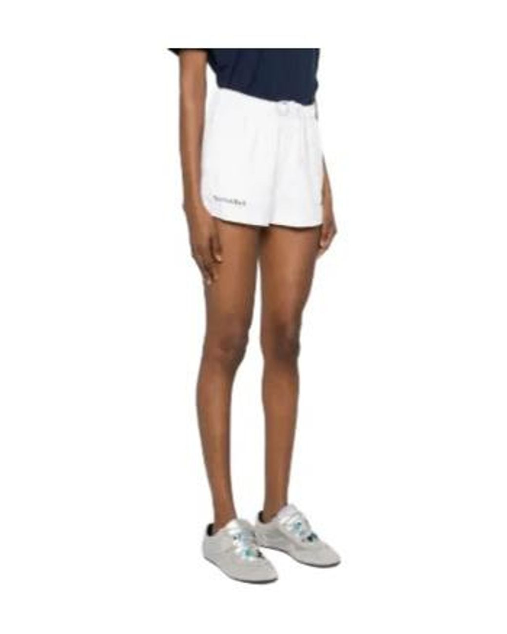Sporty & Rich White Lucy Print-Detail Shorts