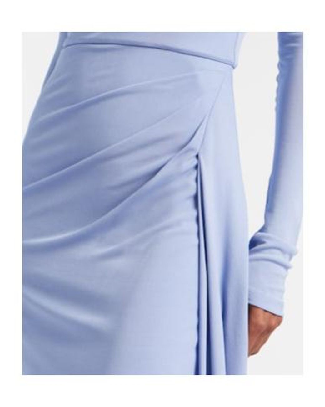 Erdem Blue Draped Jersey Midi Dress