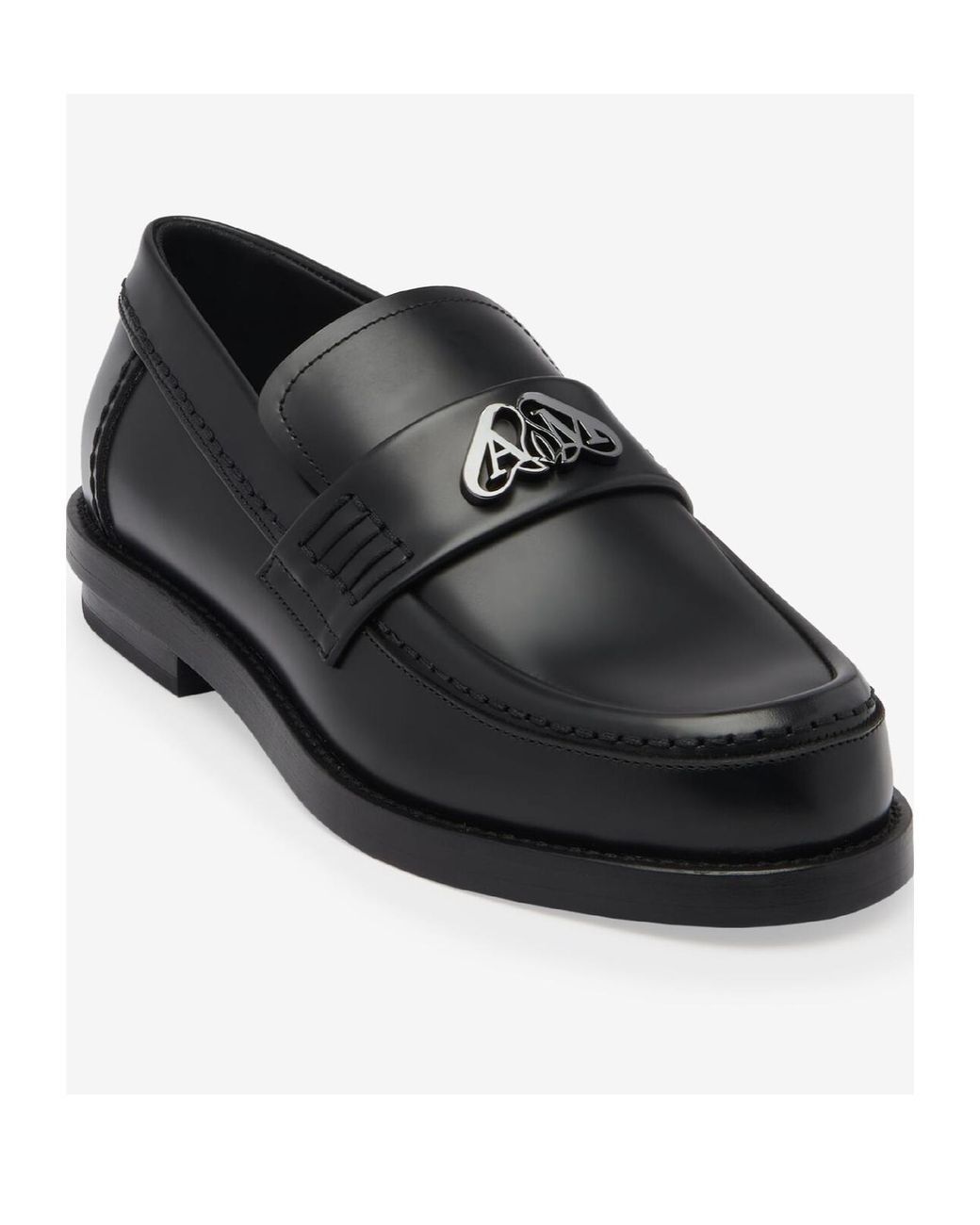 McQueen Black Seal Slip-On Loafers