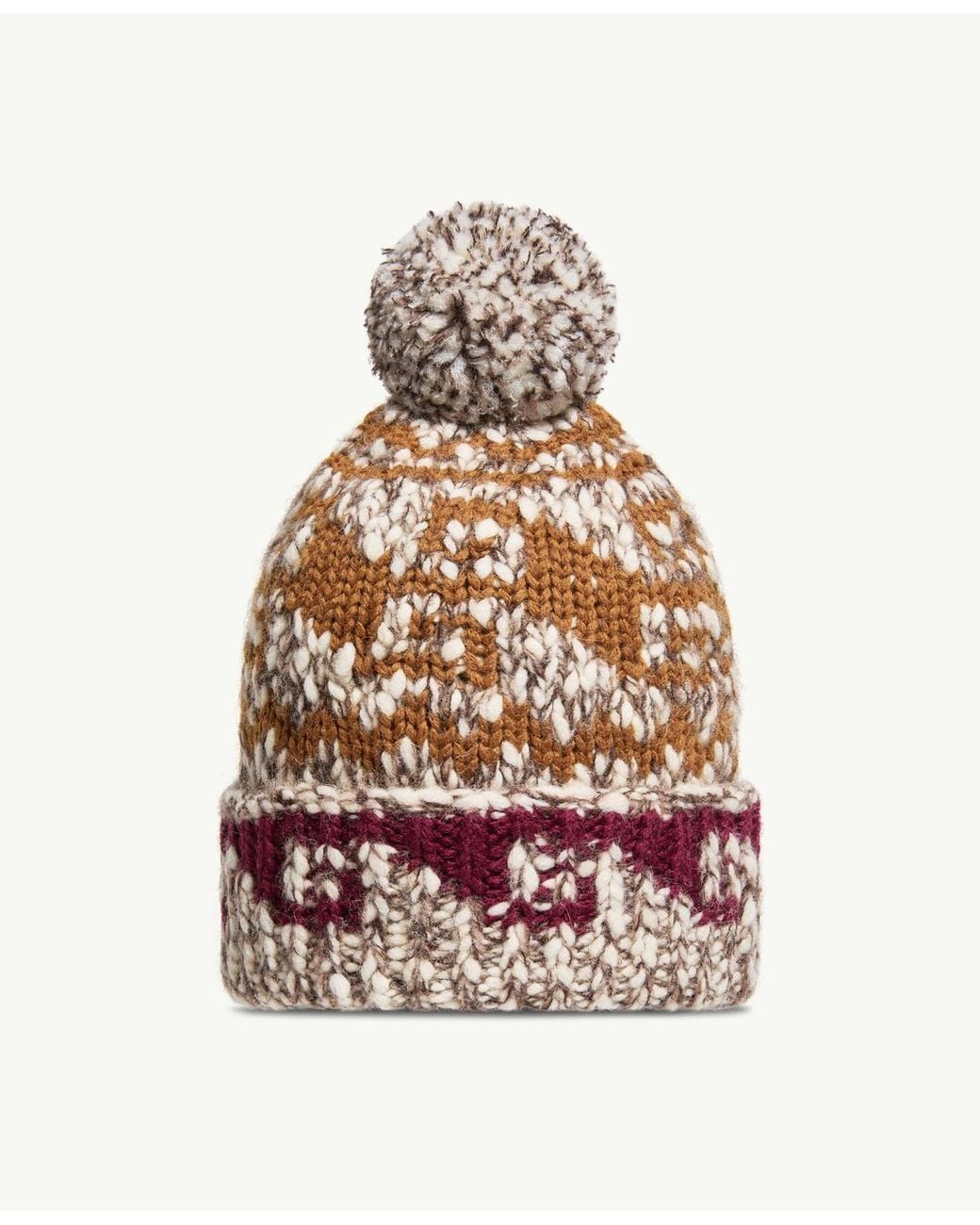 Moncler White Alpaca Wool Blend Beanie With Pom Pom for men