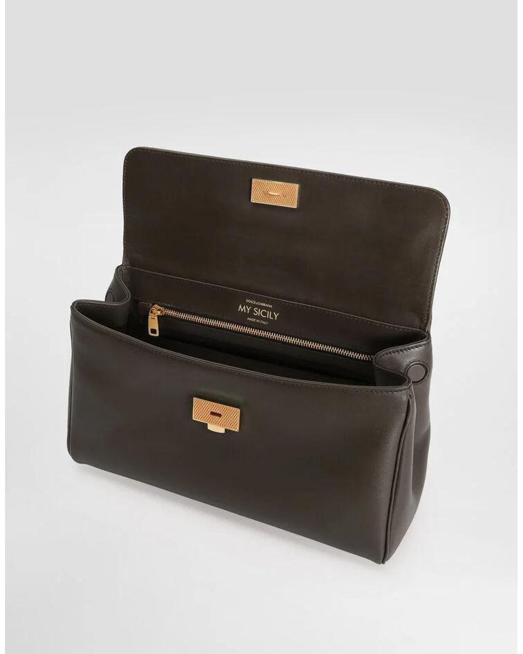 Dolce & Gabbana Black Logo Plaque Medium Sicily Handbag