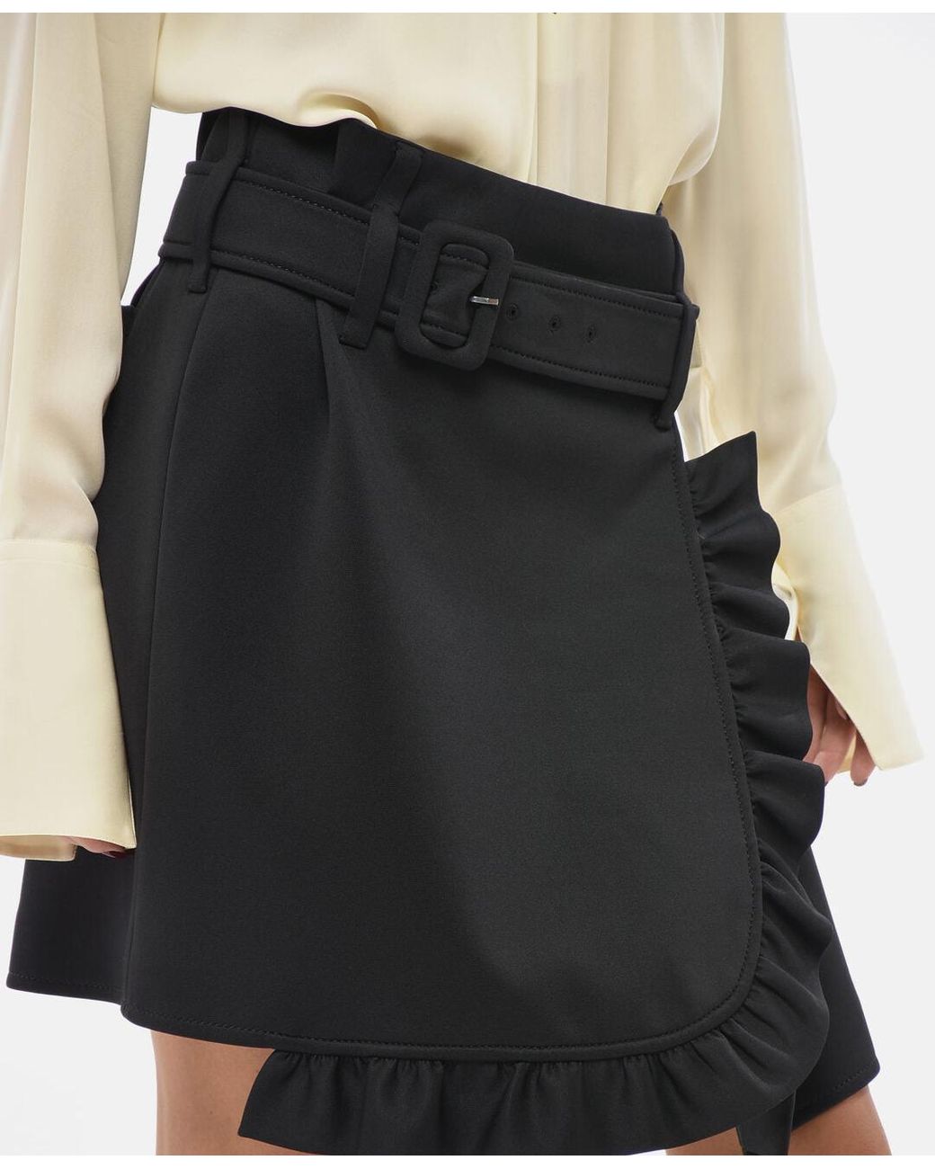 Prada Black Belted Mini Skirt