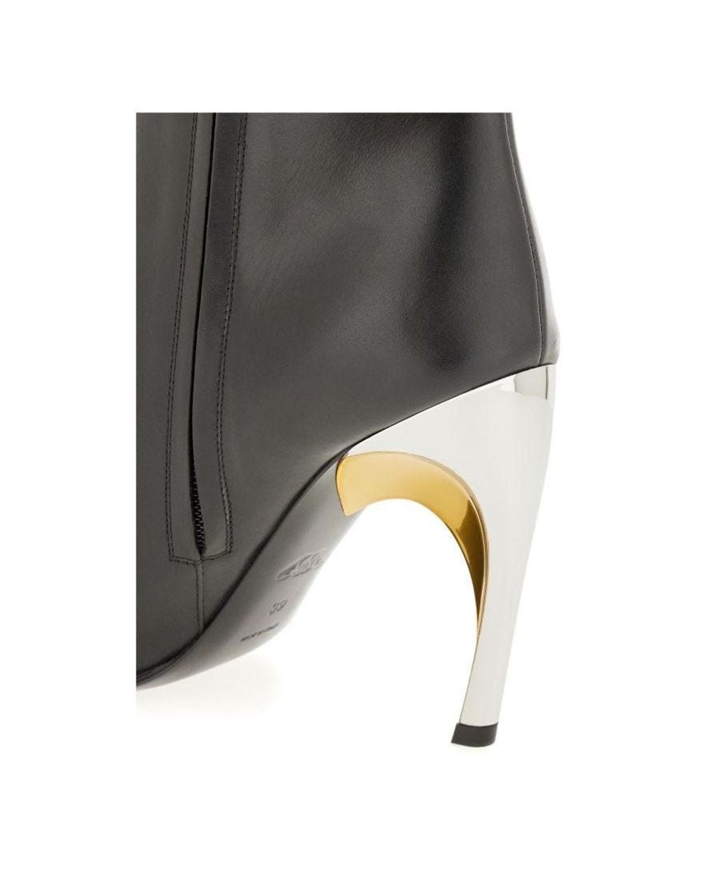 McQueen Black 95Mm Leather Ankle Boots