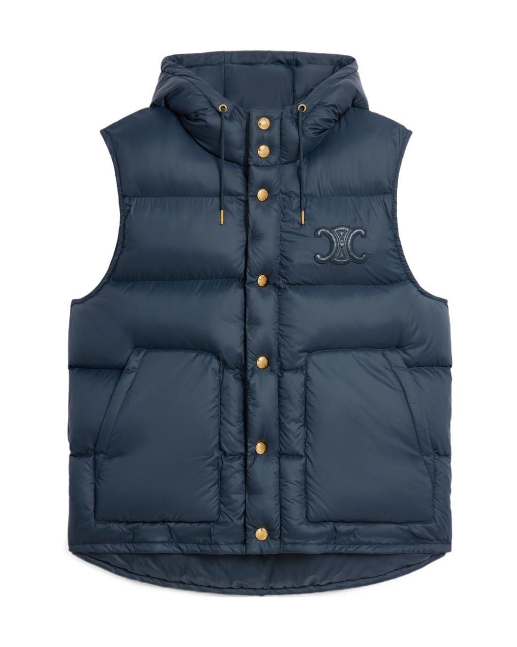 Céline Blue Oversized Sleeveless Down Jacket