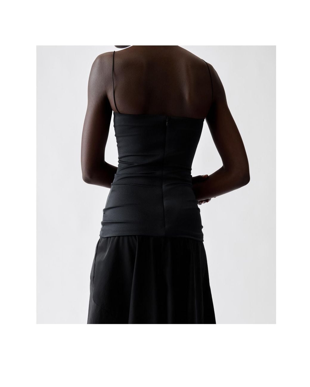 Jacquemus Black Draped Waist Midi Dress